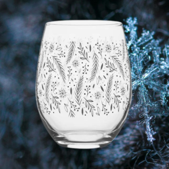 Vaso De Vino Copa de vino sin tallo de botánica de invierno (Subido por el creador)