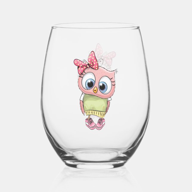 Vaso De Vino Copa de vino sin tallo de búho (Anverso)