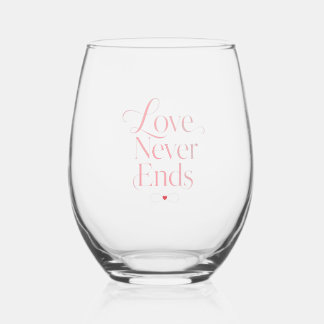 Vaso De Vino Copa de vino sin tallo "El amor nunca termina" ele