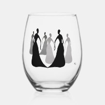 Copa de vino sin tallo Les Femmes Black and Gray d