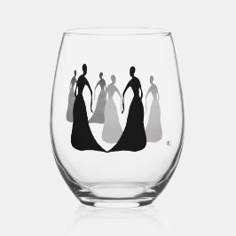 Vaso De Vino Copa de vino sin tallo Les Femmes Black and Gray d