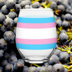 Vaso De Vino Copa de vino sin tallo Orgullo Trans: Sirve con Or