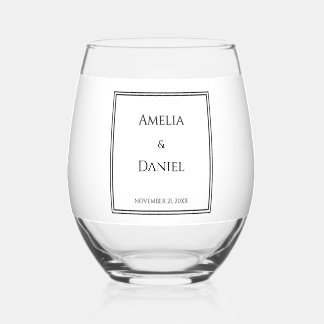 Vaso De Vino Copa de vino sin tallo para boda minimalista elega