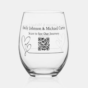Vaso De Vino Copa de vino sin tallo personalizada con código QR