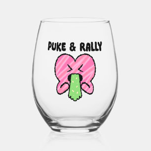 Vaso De Vino Copa de vino sin tallo Puke & Rally – Corazón rosa