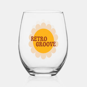 Vaso De Vino Copa de vino sin tallo Retro Groove