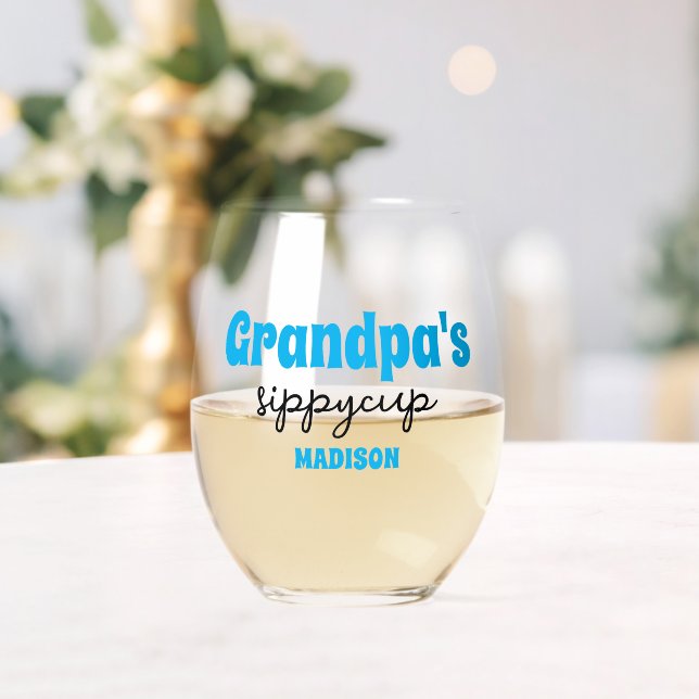 Vaso De Vino Copa Sippy de abuelo personalizado (Insitu (Boda))