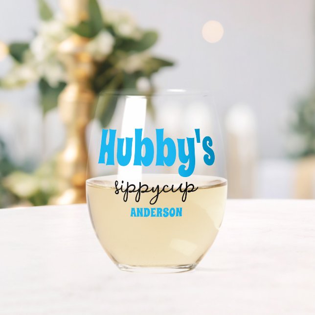 Vaso De Vino Copa Sippy de Hubby personalizada (Insitu (Boda))