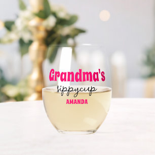 Vaso De Vino Copa Sippy de la abuela personalizada