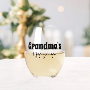 Vaso De Vino Copa Sippy de la abuela personalizado