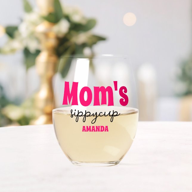 Vaso De Vino Copa Sippy de Mamá Personalizada (Insitu (Boda))