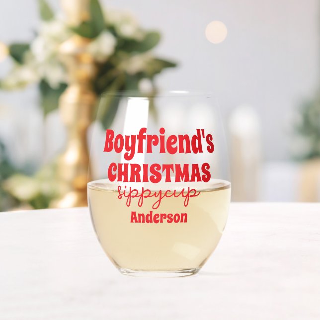 Vaso De Vino Copa Sippy de Navidades de novio personalizado (Insitu (Boda))