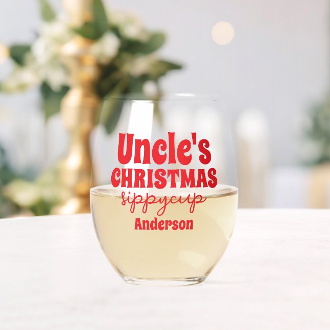 Vaso De Vino Copa Sippy de Navidades de tío personalizado (Insitu (Boda))
