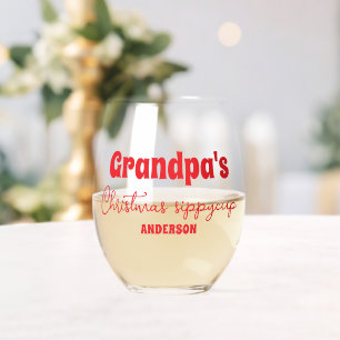 Vaso De Vino Copa Sippy de Navidades del personalizado Abuelo