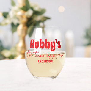 Vaso De Vino Copa Sippy de Navidades del personalizado Hubby