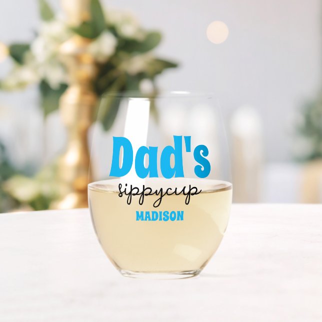 Vaso De Vino Copa Sippy de papá personalizada (Insitu (Boda))