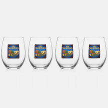 Copas de vino festivas LoCo Mah Jongg