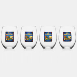 Vaso De Vino Copas de vino festivas LoCo Mah Jongg