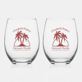Vaso De Vino Copas de vino sin tallo Cranberry Palms