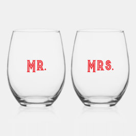 Vaso De Vino Copas de vino sin tallo para Sr. y Sra.