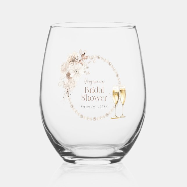 Vaso De Vino Copas para vino Prosecco Perlas (Anverso)