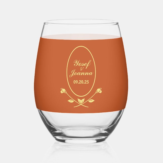 Vaso De Vino Copas Personalizadas para Boda (Anverso)