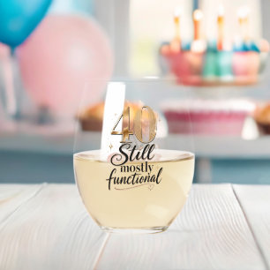 Vaso De Vino Copo de cumpleaños Glam Funny Milestone