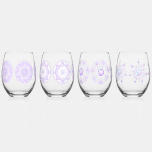 Vaso De Vino copo de nieve morado ligero y corazón brillante