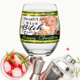 Vaso De Vino Copo de vino divertido de Navidad Retro Mejor Amig