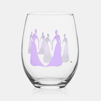 Vaso De Vino Copo de vino sin tallo de 16 oz Les Femmes Lavanda