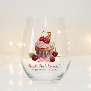 Vaso De Vino Coquette Aesthetic Pink Bow Cherry personalizado