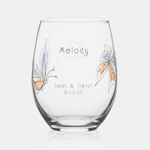 Vaso De Vino Coral de mariposa simple y caprichoso