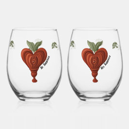 Vaso De Vino Corazón Alegre San Valentín