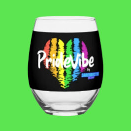 Vaso De Vino Corazón de Arcoíris PrideVibe: Bebe con Orgullo