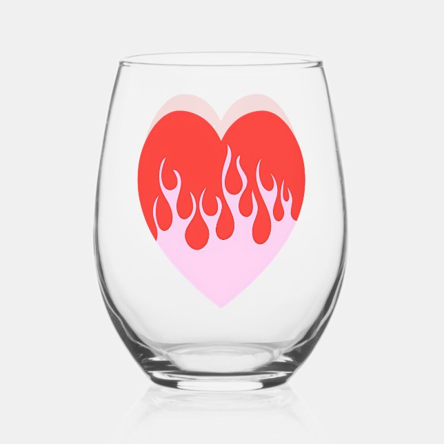 Vaso De Vino Corazón de Fuego (Anverso)
