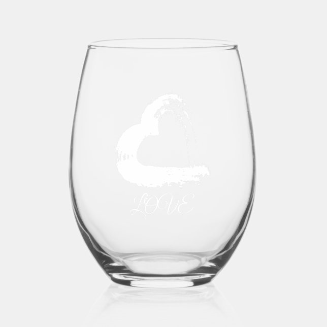 Vaso De Vino Corazón de luna de vidrio de vino (Anverso)