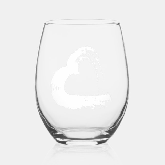 Vaso De Vino Corazón de luna de vidrio de vino (Anverso)