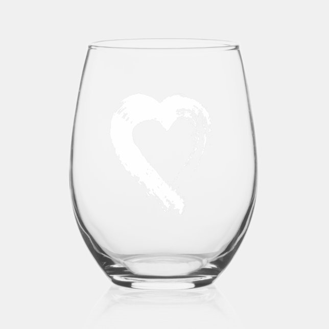 Vaso De Vino Corazón de luna de vidrio de vino (Anverso)