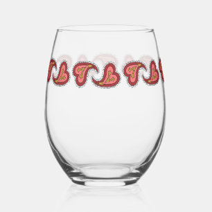 Vaso De Vino Corazón de Paisley