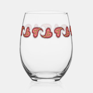 Vaso De Vino Corazón de Paisley