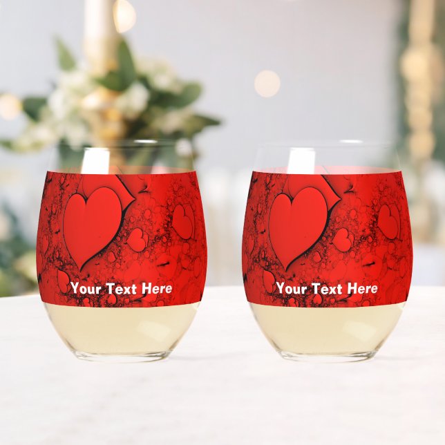 Vaso De Vino Corazones sensibles (Insitu (Boda))