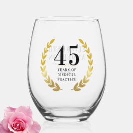 Vaso De Vino Corona de oro elegante aniversario fecha nombre 