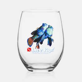 Vaso De Vino Corta de la pareja de peces de mandarina