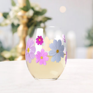 Vaso De Vino Cosmos Flowers Drinkware Set