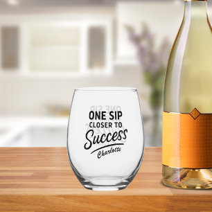 Vaso De Vino Cotización motivacional del éxito negro
