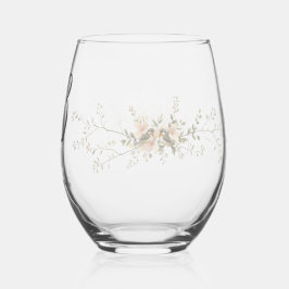 Vaso De Vino Couple Birds Monogram flowers Elegant Wedding 
