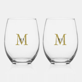 Vaso De Vino Crea tu propio nombre, monograma personalizado