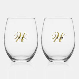 Vaso De Vino Crea tu propio nombre, monograma personalizado