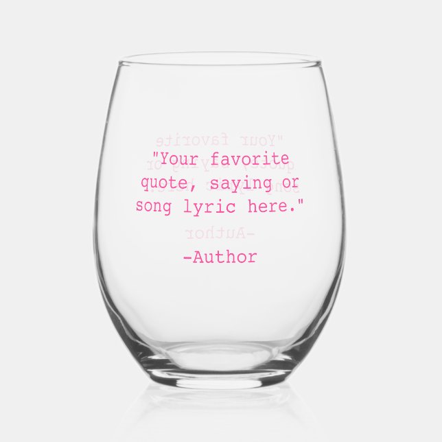 Vaso De Vino Crear su propia cita Personalizado (Anverso)