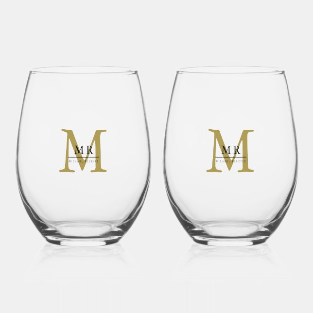 Vaso De Vino Create Your Own Personalize Add Monogram,Name (Anverso)